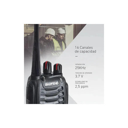 Dos Radio Transmisor Walkie Talkie Bf-777s Baofeng Woki Toki Negro