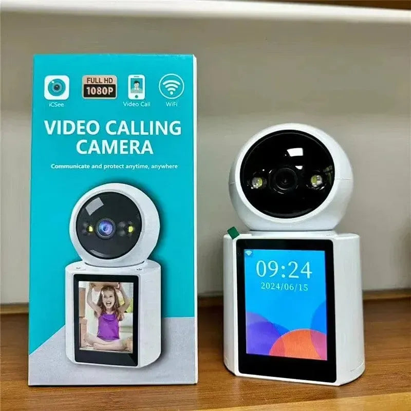 Cámara De Videollamadas Wi-fi Interior Figoimport Con Pantalla Hd Para Monitoreo De Adulto Mayor Y Bebés Blanco