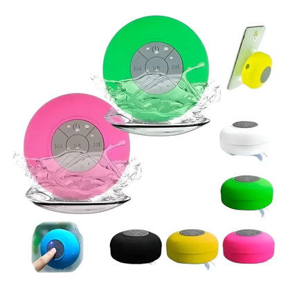 Parlante Manos Libre Pack X2 Para Ducha Impermeable Colores
