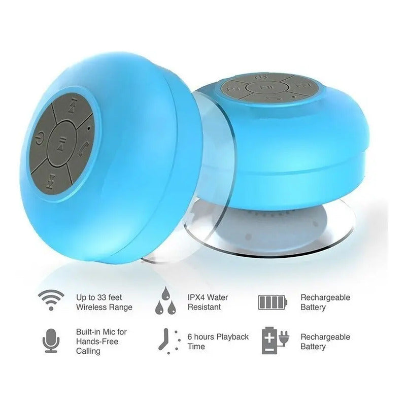 Parlante Tdy A Prueba De Agua Azul Bluetooth Inalámbrico Portátil 3w