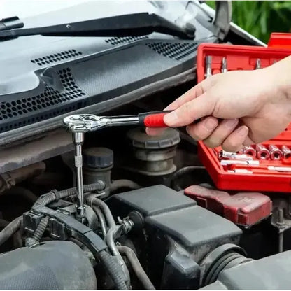 Juego Herramientas Mecánicas Figoimport Autocle Dados 46 Piezas Rojo