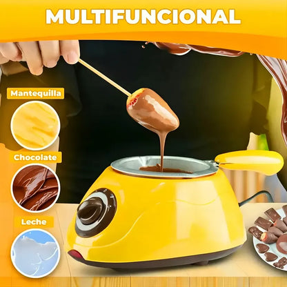Maquina Donas + Fondue Chocolate Negro Y Amarillo