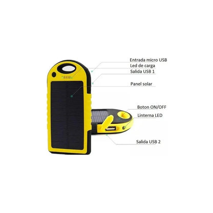 Cargador Solar Portátil Power Bank 6800mah Usb Doble Salida Variado