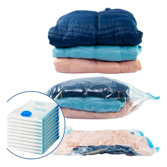 Bolsas Al Vacio Comprimir Ropa Pack 12 Unidades 70x110 Cm