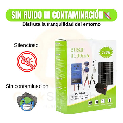 Estación De Energía Portátil Figoimport Pro 220w Con Panel Solar Y Linterna Led