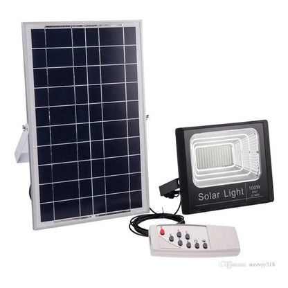 Foco Led Solar 100w Luminaria + Control Remoto Y Panel