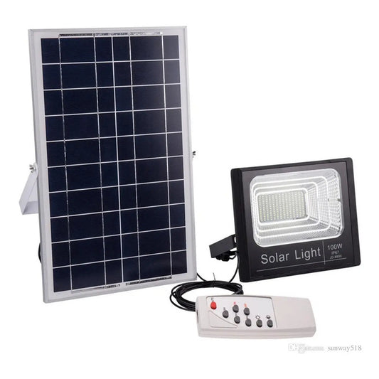 Foco LED Solar 100W Luminaria Exterior con Control Remoto y Panel Solar FIGGOS