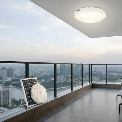 Lampara Plafon Sensor Movimient Redonda De Techo Solar 100w Blanco