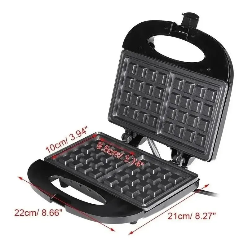 Maquina Wafflera Para Waffles Desayuno Cocina Negro