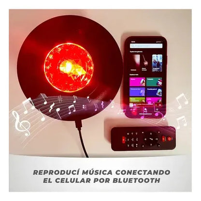 Proyector Galaxy De Estrellas Led Con Sonido Bluetooth Negro
