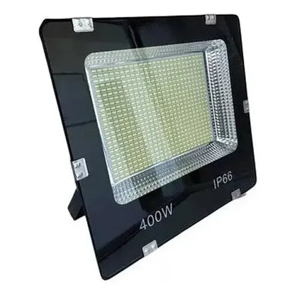 Foco Reflector Proyector Electrico Led 400w Impermeable 6500k Luz Fria Blanca Carcasa Negra Alta Potencia Ideal