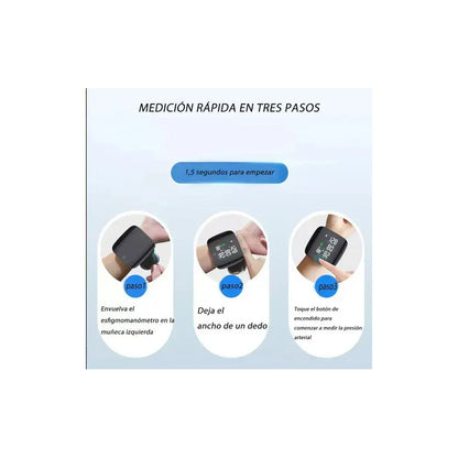 Tensiómetro De Muñeca Figoimport 2025 Pantalla Grande Voz 99 Memorias Negro