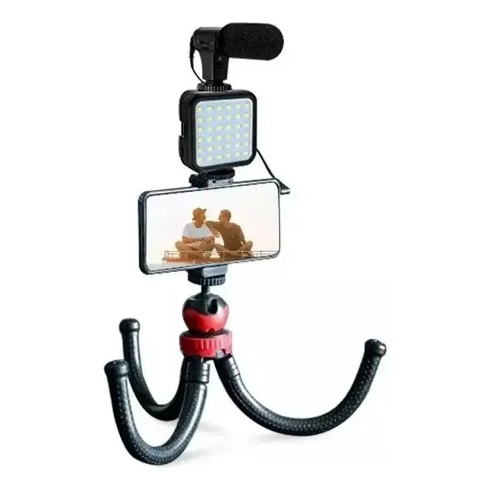 Kit De Grabacion Con Tripode Aro Luz Led Y Microfono
