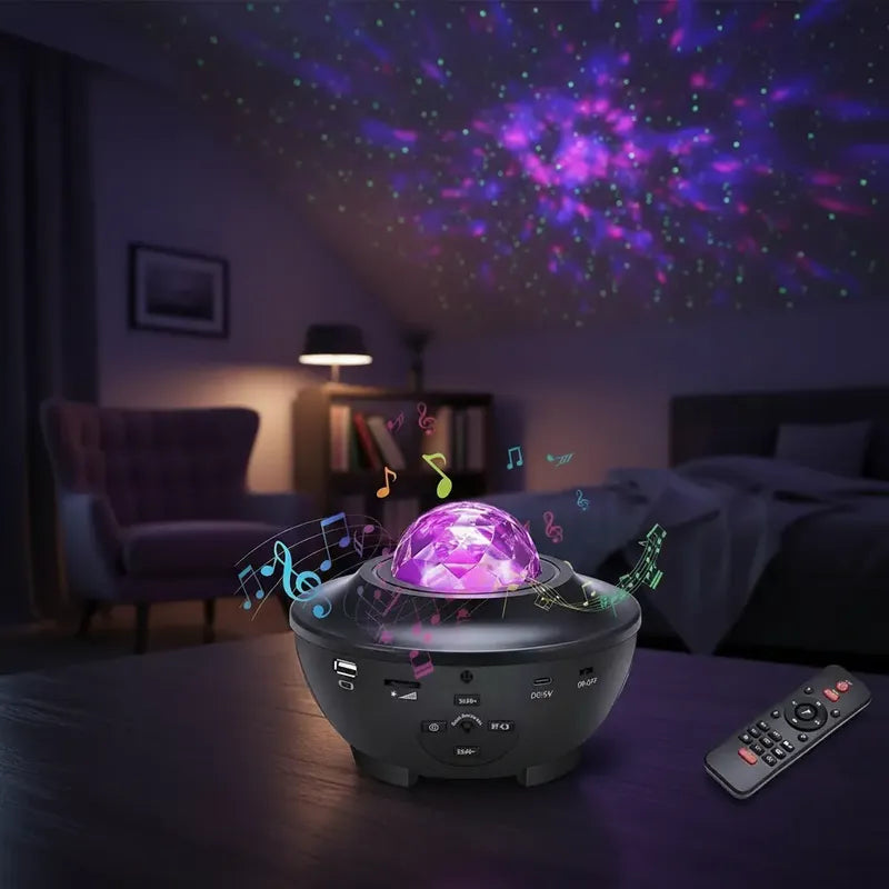 Proyector Galaxia Estrellas Universo Con Bluetooth  Negro
