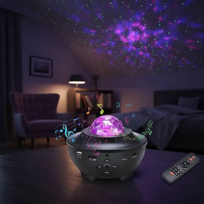 Proyector Galaxia Estrellas Universo Con Bluetooth  Negro