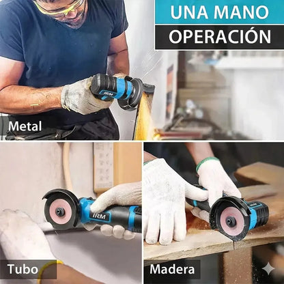 Mini Amoladora Angular Inalámbrica 12v Con 2 Baterías Y Velocidad Regulable Azul Marino 60hz
