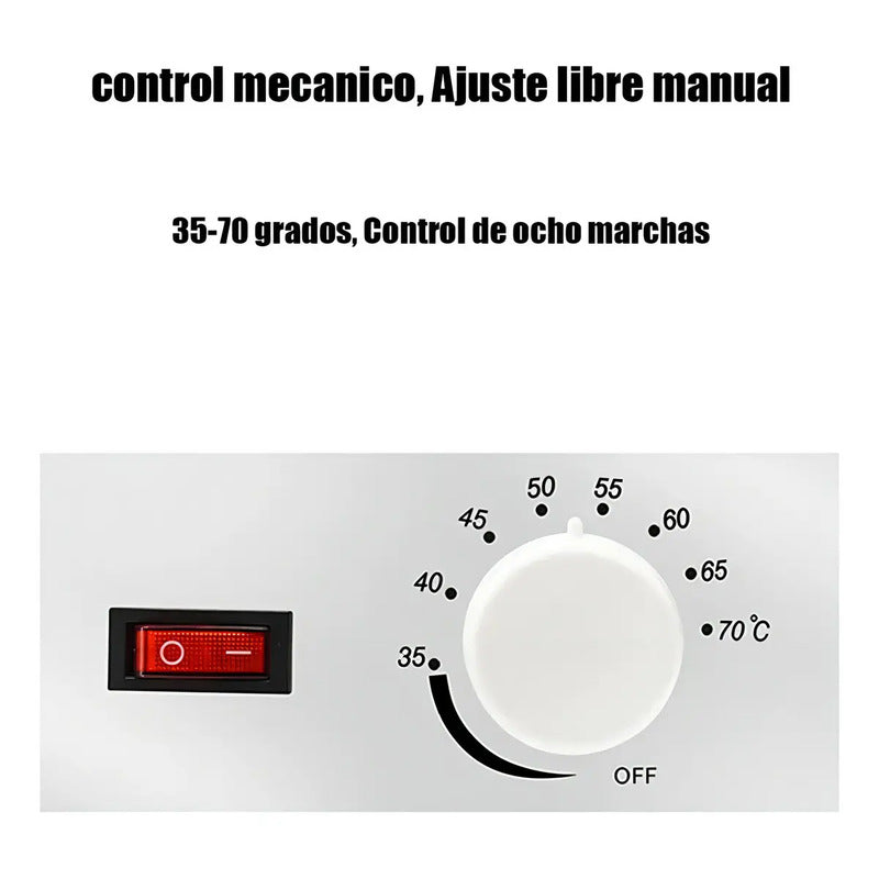 Deshidratador De Alimentos Con 5 Bandejas Y Termostato, Para Frutas Y Verduras Blanco