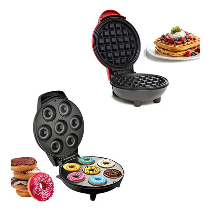 Máquina De Mini Donas Y Mini Waflera Figoimport, Eléctrica, Para 7 Postres, Antiadherente Negro