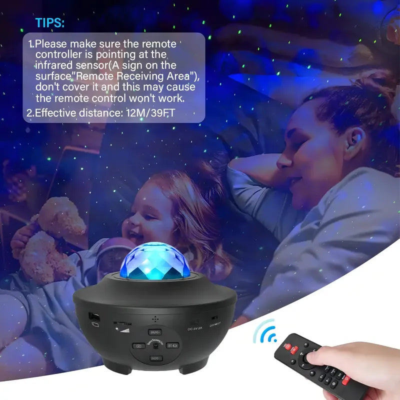 Proyector Galaxia Estrellas Universo Con Bluetooth Color De La Estructura Negro