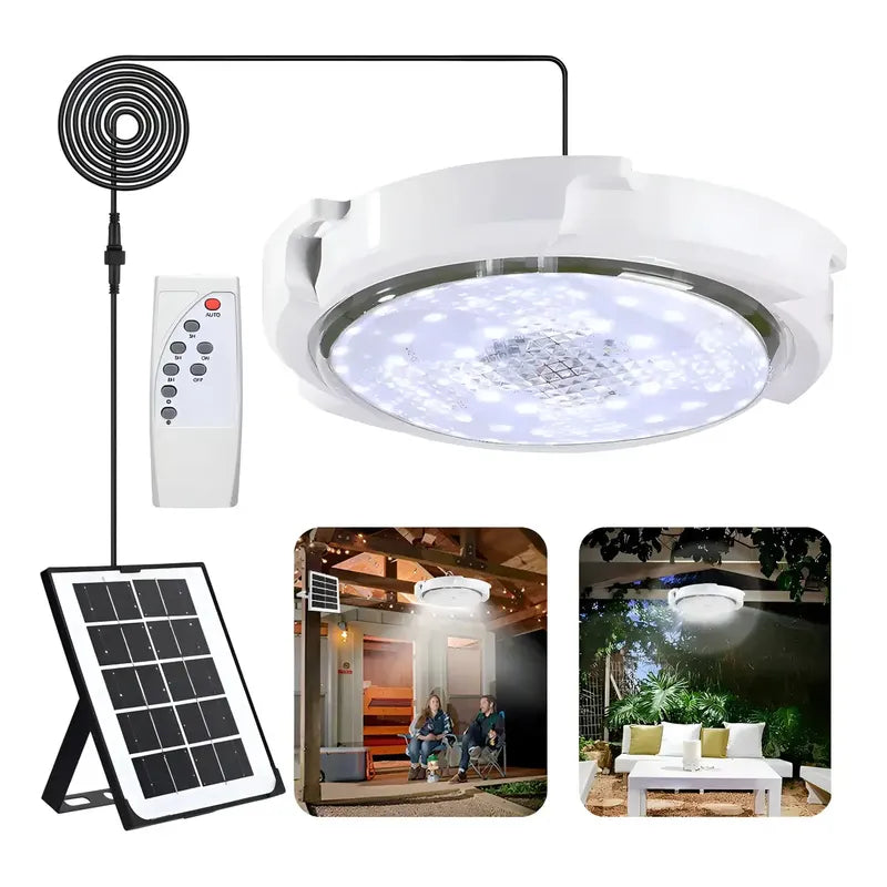 X4 Lampara Redonda De Techo Solar 100w M Casa Plafón Solar Color Blanco Frio