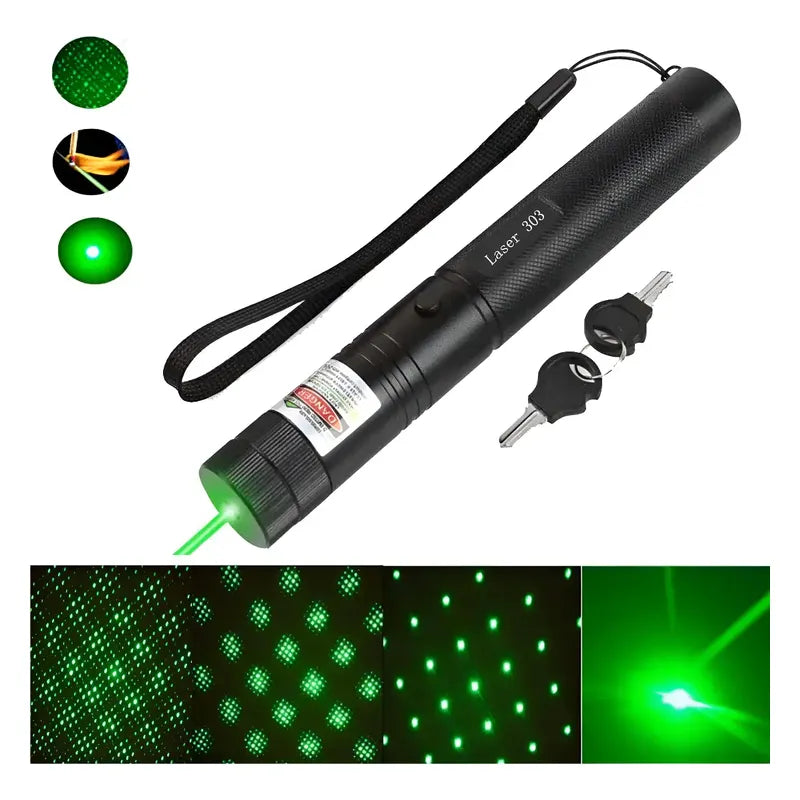 Puntero Laser Verde Astronómico Batería 10.000 Mw + Llave