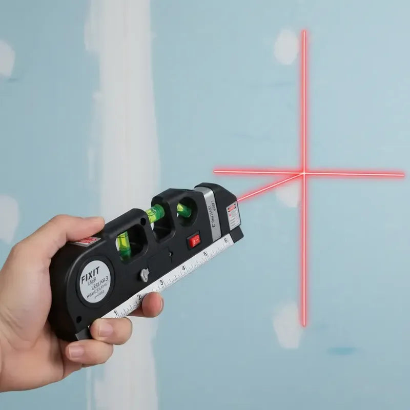 Nivel Laser Multiuso Con Burbuja Y 3 Modos Flexometro De 5m