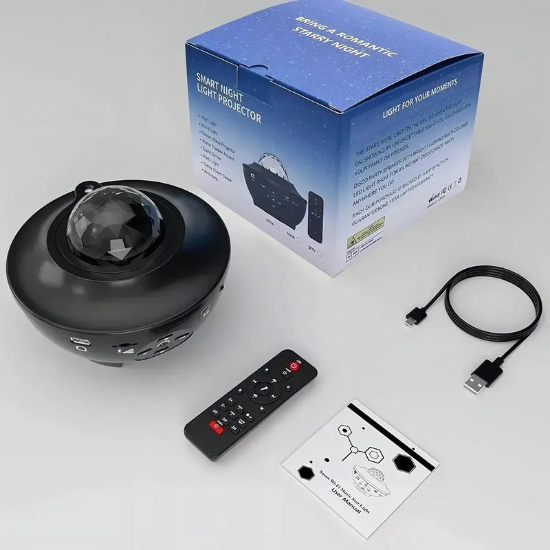 Proyector Galaxia Estrellas Universo Con Bluetooth Color De La Estructura Negro