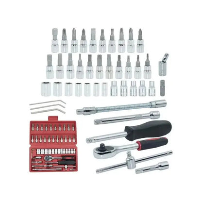 Juego Herramientas Mecánicas Figoimport Autocle Dados 46 Piezas Rojo