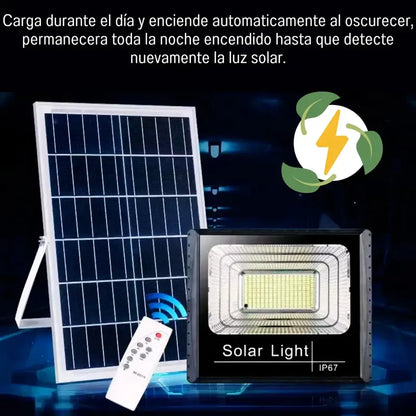 Reflector Solar 300w Calle Jardin Lampara Led Alta Potencia Panel Figoimport Negro Blanco Frío