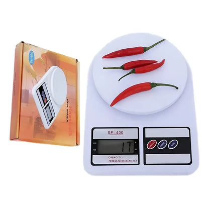 Pesa Digital Balanza De Cocina Comercio 1g A 10kg Portatil  Blanco 10 Kg