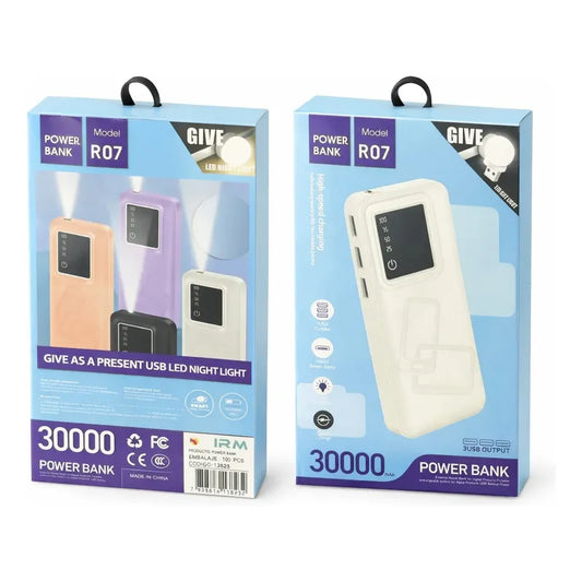 Bateria Externa Power Bank 30000 Mah Con Carga Rapida Figo Surtido