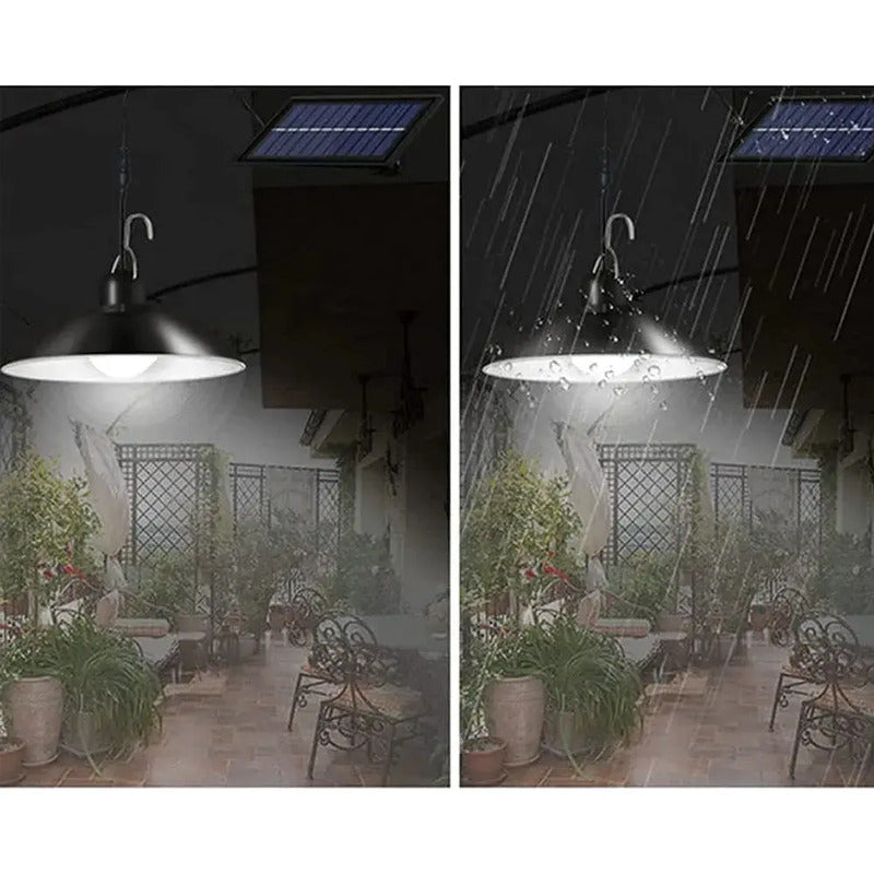 Lampara Led Solar Colgante 120º Con Control 120w 1 Unidad Negro