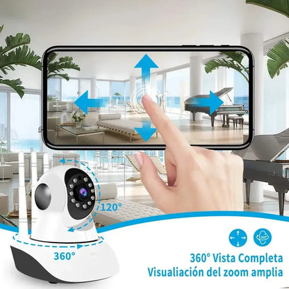 Camara Seguridad Ip Wifi Hd Motorizada Vision Nocturna 360º Blanco