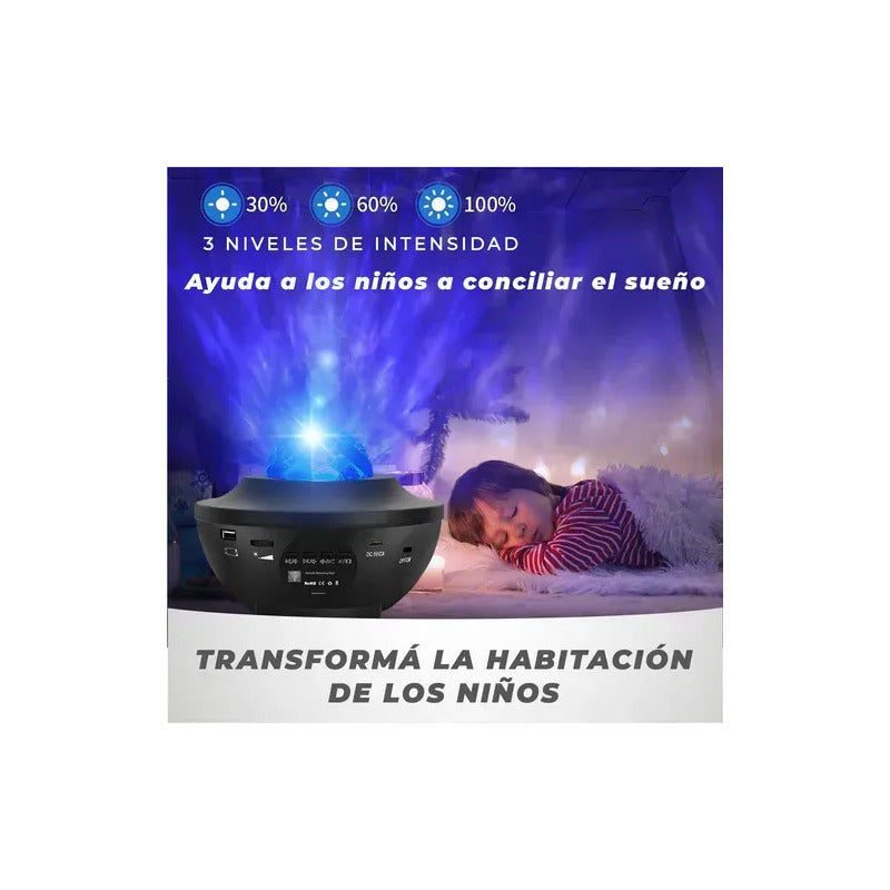 Proyector Galaxia Estrellas Universo Con Bluetooth  Negro