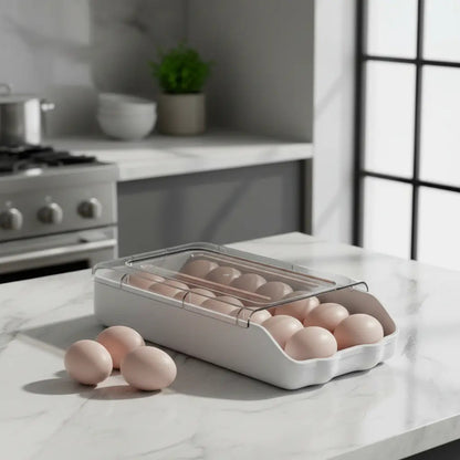 Pack X2 Bandeja Organizadora Porta Huevos Apilable Blanco