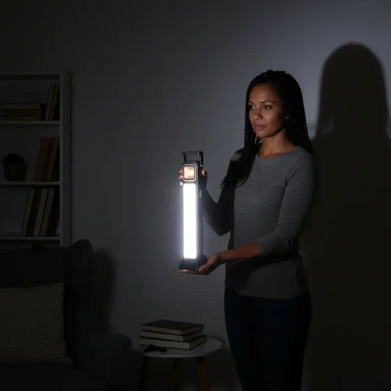 Lámpara 48 Led Solar Foco Luz Emergencia Recargable  Negro