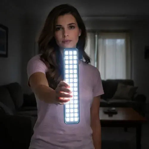 Pack X2 Lámpara Luz Led De Emergencia Recargable 20 Hrs Blanco