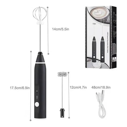 Mini Batidor Revolvedor De Café Y Espuma Leche Recargable Color Negro-228094-262242 B45