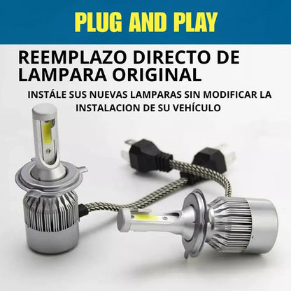 Kit Luces Led Para Auto H4 C6 Look Con Ventilador