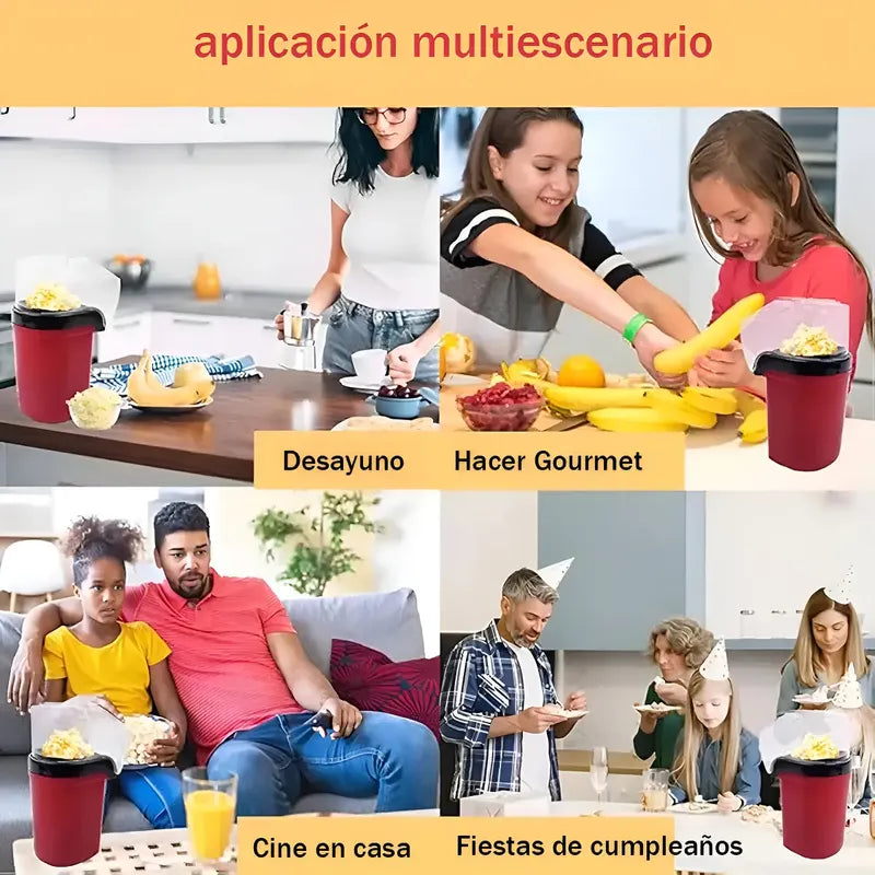 Máquina Para Palomitas De Aire Caliente Roja, 1200w, Para Fiestas Y Noches De Cine Rojo