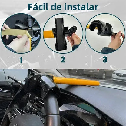 Tranca Volante Antirrobo + Traba Rueda Pack Auto Seguridad