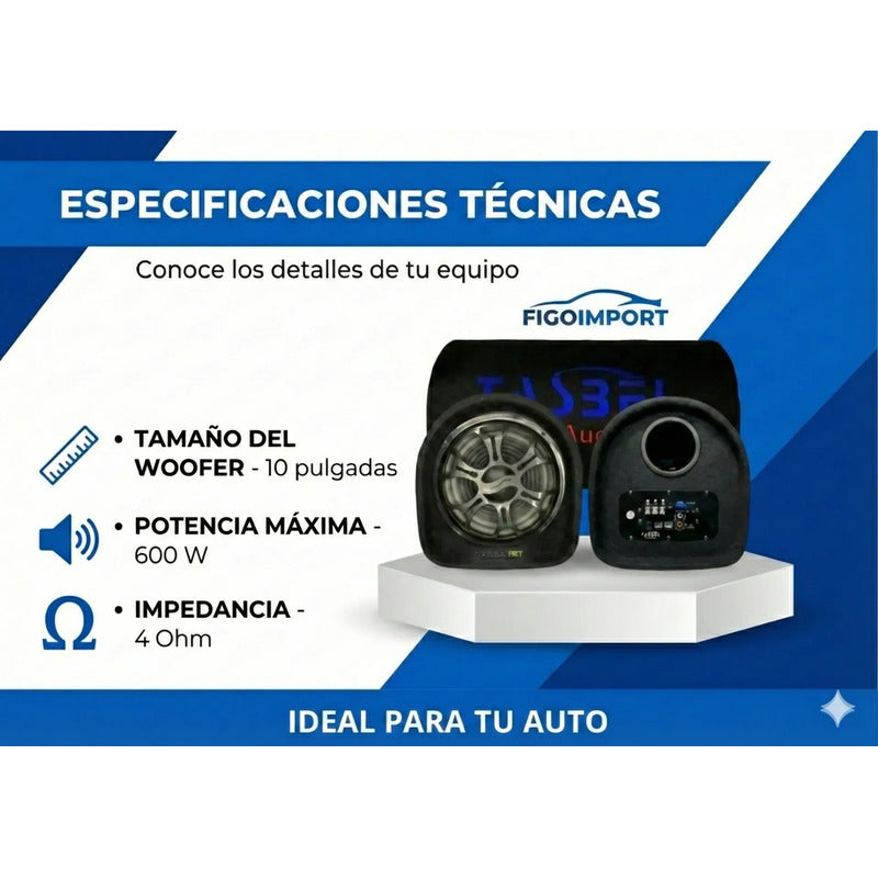 Subwoofer Amplificado De Acustica / Automoviles Super Bass Negro