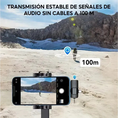 Micrófono Inalámbrico Lavalier Figoimport M9 Omnidireccional Con Clip Para Ios Y Android Negro