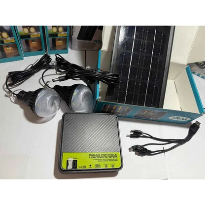 Luz De Emergencia Solar Irm 2 Ampolletas Panel 2a Negro