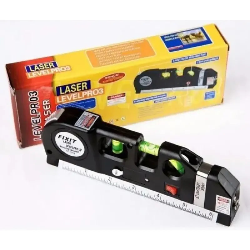 Nivel Laser Multiuso Con Burbuja Y 3 Modos Flexometro De 5m