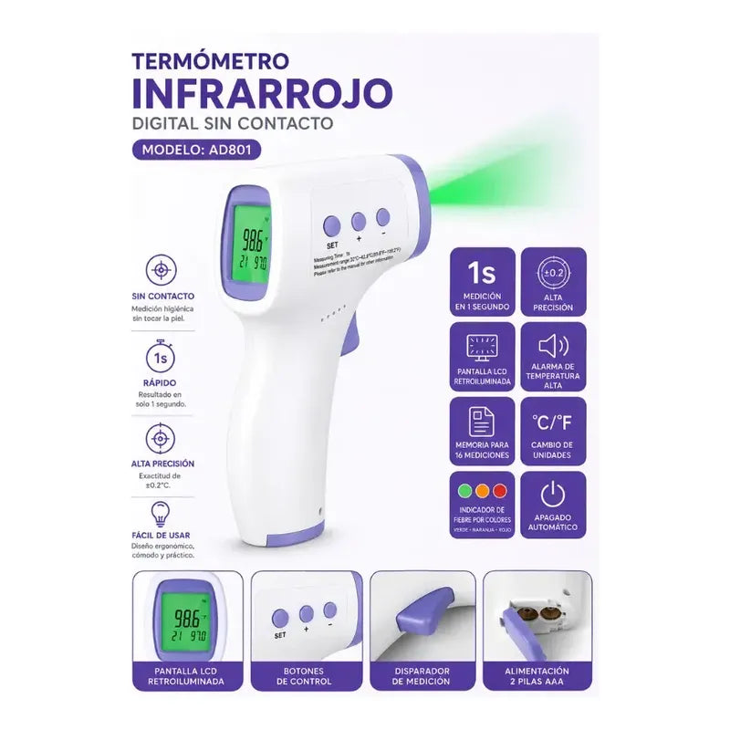 Kit De Monitoreo Medico Tensiometro Oximetro Termometro Dedo Blanco