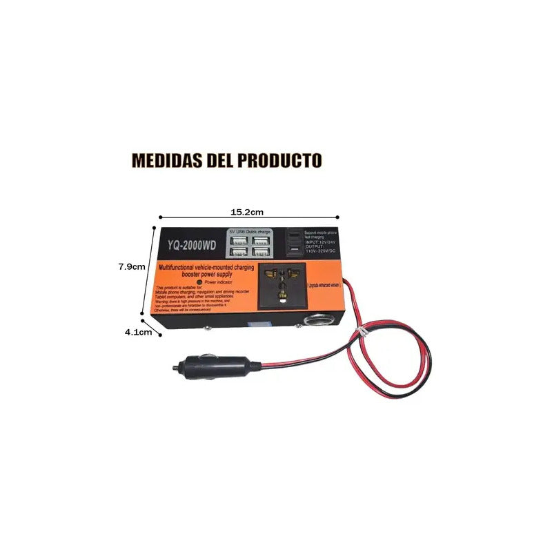 Inversor Auto 200w 12v A 220v Con Usb