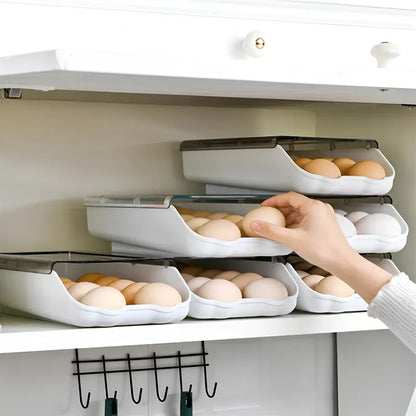 Pack X2 Bandeja Organizadora Porta Huevos Apilable Blanco