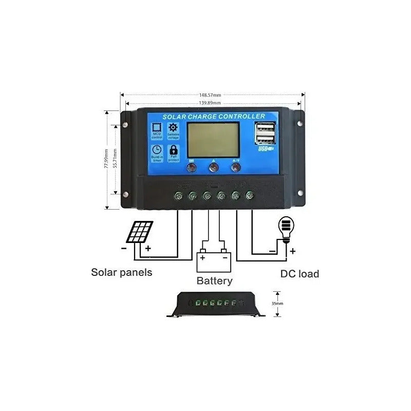 Controlador Carga Panel Solar Regulador Voltaje 20 Amperes