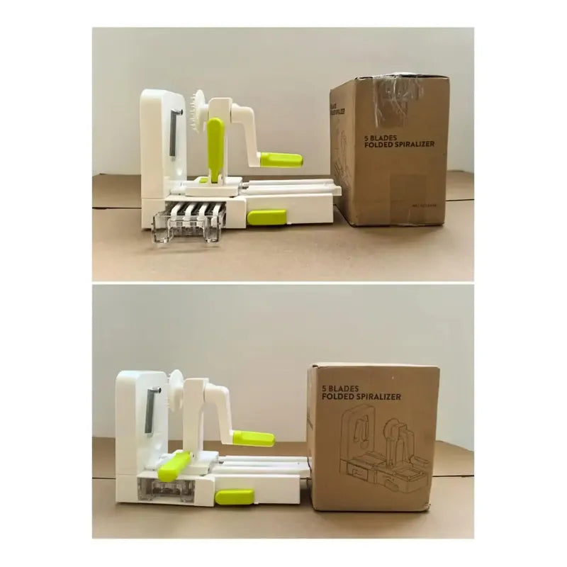 Veggetti Rallador Rotatorio 3 En 1 Espiral Verde Cortador Blanco